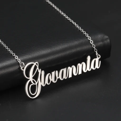 collier avec nom personnalisé, ras du cou doré, en acier inoxydable,