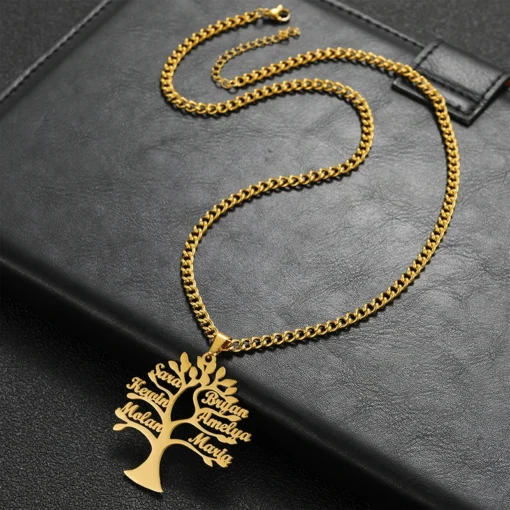 Collier Arbre de Vie personnalisé avec prénoms – Image 3