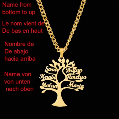 Collier Arbre de Vie personnalisé avec prénoms – Image 4