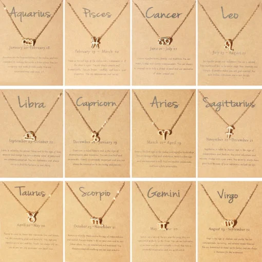 Collier avec 12 signes du zodiaque pour femmes, 1 pièce, 12 constellations – Image 4