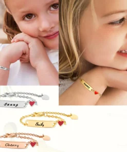 Bracelet coeur personnalisé pour petite fille et garçon