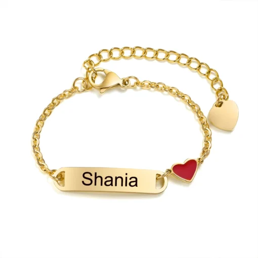 Bracelet coeur personnalisé pour petite fille et garçon – Image 2