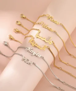 Bracelet avec nom personnalisé pour femmes et filles,