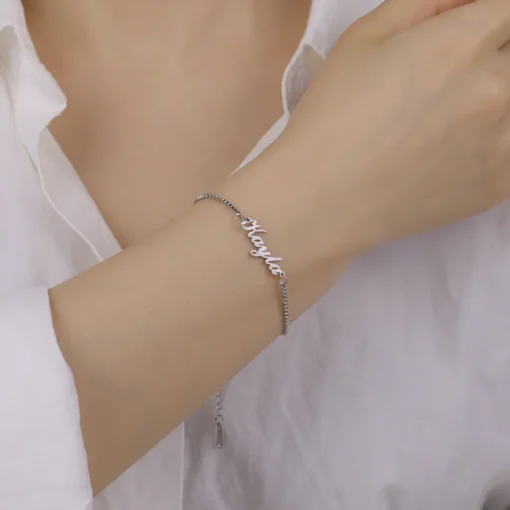Bracelet avec nom personnalisé pour femmes et filles, – Image 2