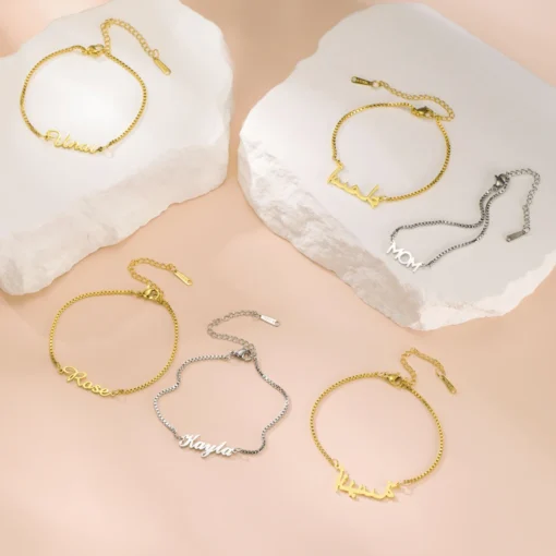 Bracelet avec nom personnalisé pour femmes et filles, – Image 4