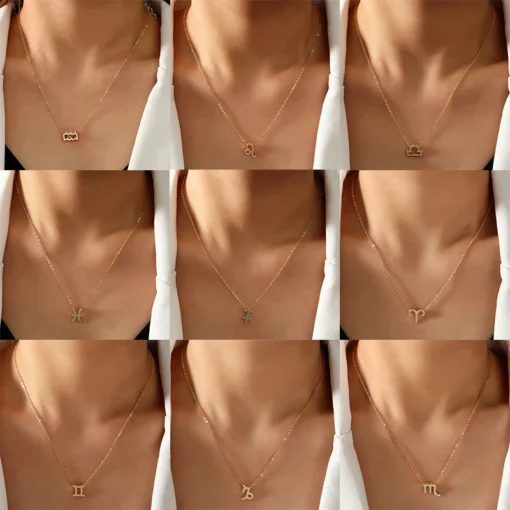 Collier avec 12 signes du zodiaque pour femmes, 1 pièce, 12 constellations – Image 3