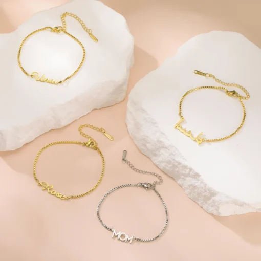 Bracelet avec nom personnalisé pour femmes et filles, – Image 3