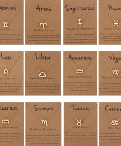 Collier avec 12 signes du zodiaque pour femmes, 1 pièce, 12 constellations